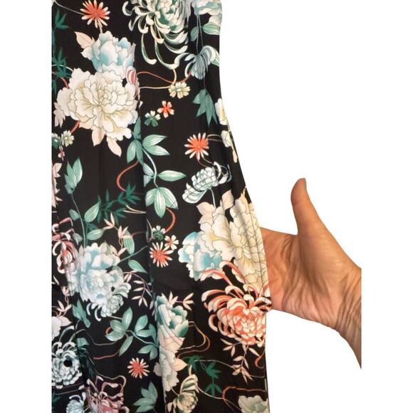 Miss Elaine Women Floral Short-Sleeve Retro Housecoat Snap Robe Sz XL Black NWT - Picture 6 of 9